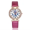 Latest Fashion Dial Set Diamond Anchor Pink Leather Watch