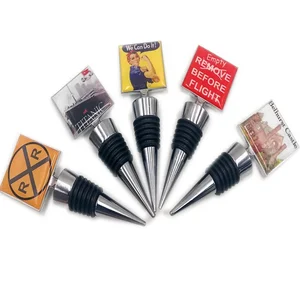 Reusable Durable metal craft blank personalized wine stopper