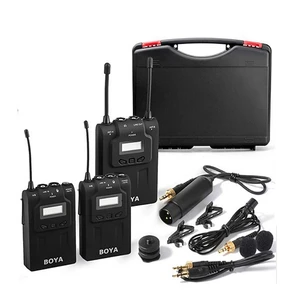 BOYA BY-WM8 UHF Dual Wireless Lavalier Microphone System Interview Mic For DV DSLR