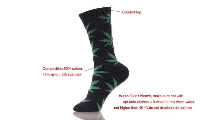 Cotton High Quality Weed 100% Hemp Socks