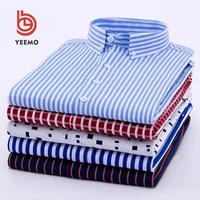 

Ready To Ship Hot Sale Polyester Stripe Plaid Long Sleeve Men's Casual Shirts