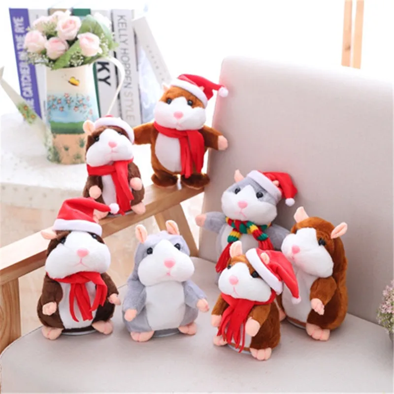 

Talking Hamster Mouse Pet Plush Toy Hot Cute Speak Talking Sound Record Hamster Educational Toy for Children Christmas Gift