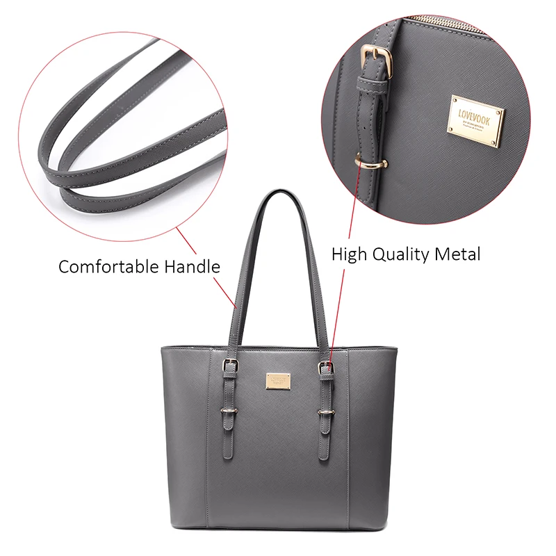 Lovevook high quality 15.6 inch PU leather women laptop bag large shoulder tote laptop bags ladies office laptop handbags