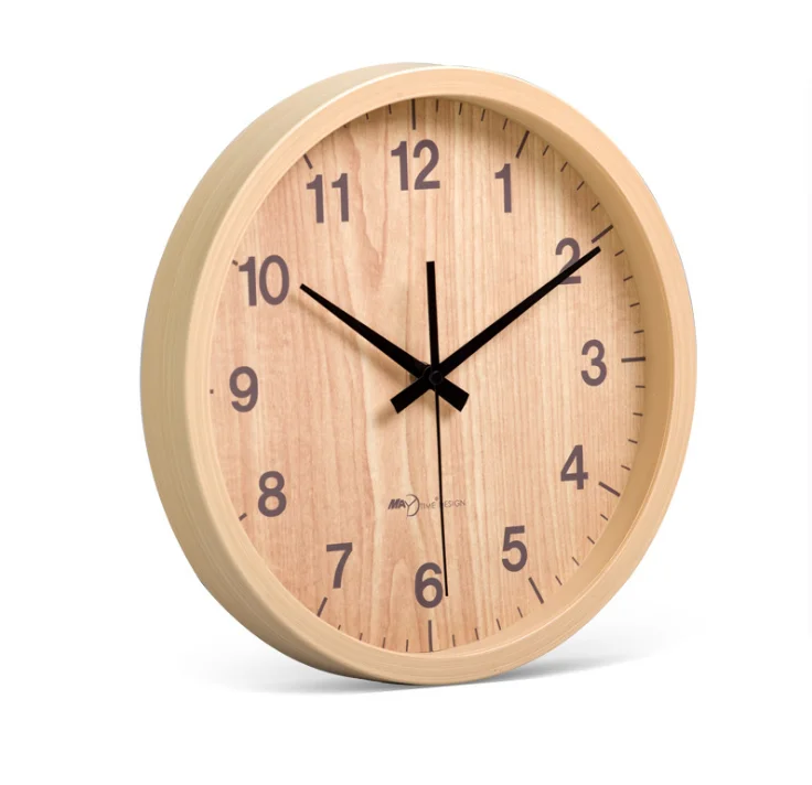 

Promotional Fast delivery Wooden Clock with stock, Natural wood color