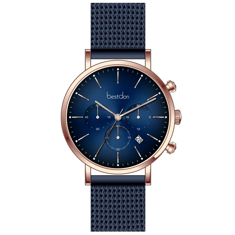 

Hot Sale Multiple Time Zone Waterproof Stainless Steel Strap Luxury Men Wrist Watch