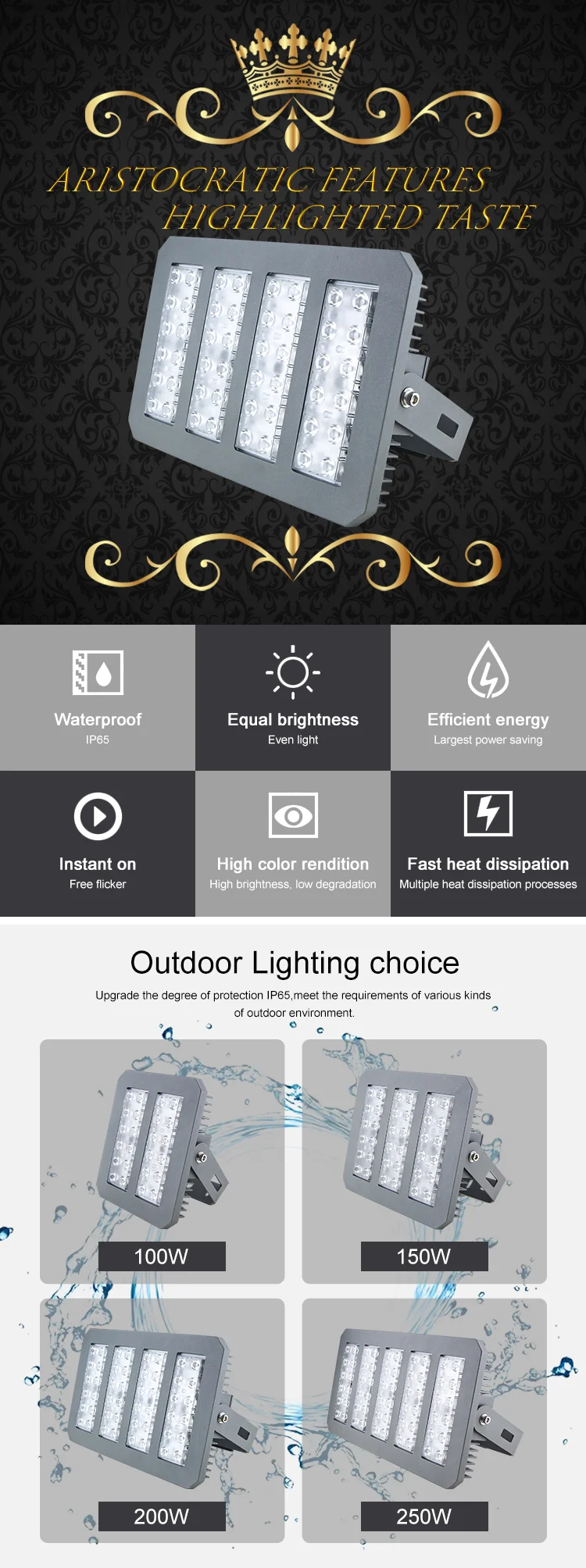 hot sale 5 years warranty outdoor lamp 50watt 100watt 150watt 200watt 300watt led tunnel light
