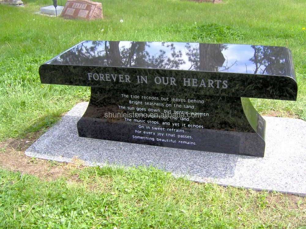 Shanxi Black Granite Memorial Bench In Stock Buy Black Granite Stone