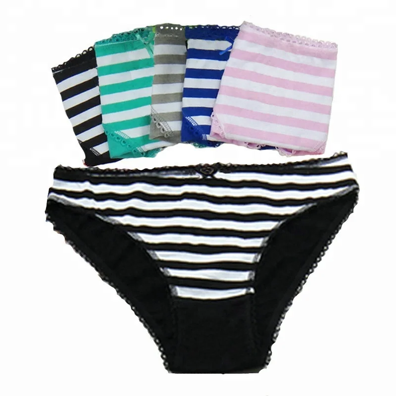 

Women's Underpants 100% Soft Cotton Stripe Style Sexy Panties Briefs Underwear Lingerie, Random color