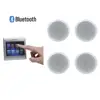 4x15W Touch Screen Inwall Audio Amplifier with wireless remote control and 4 pcs of ceiling speakers, Supports USB/SD/AUX/BT/FM