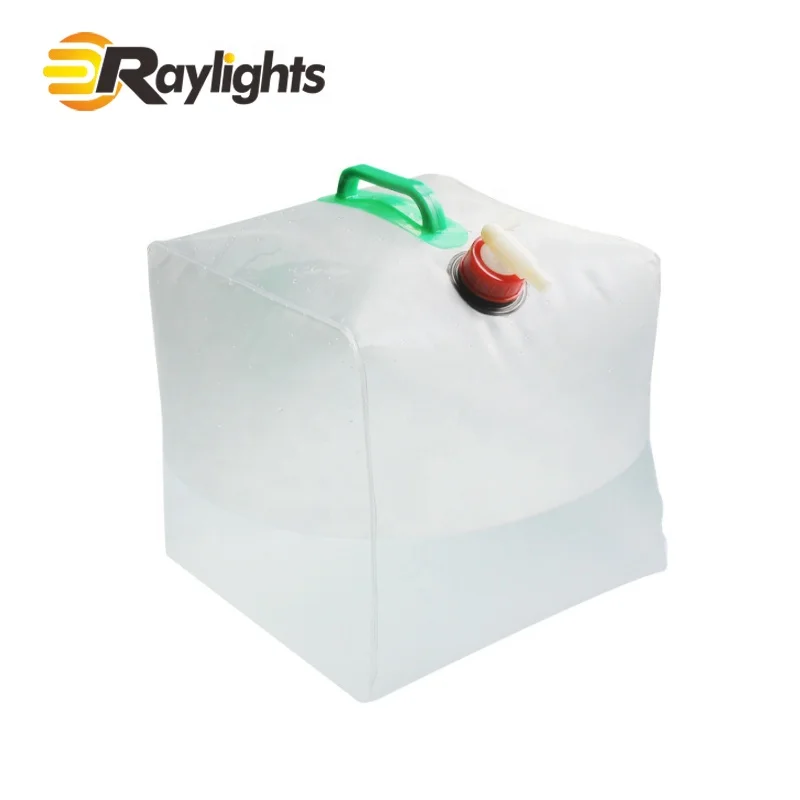 

Portable big capacity 20L transparent folding tank plastic camping water bag with handle