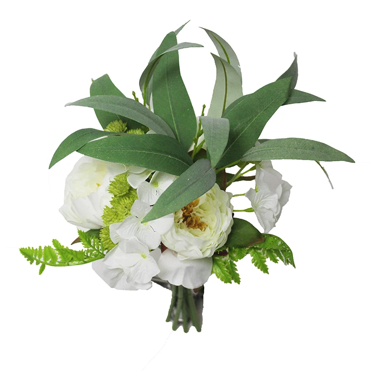 

white peony bridal bouquet is elegant and realistic suitable for table flower arrangement decoration artificial silk peony, White,beige,burgundy or customized colours
