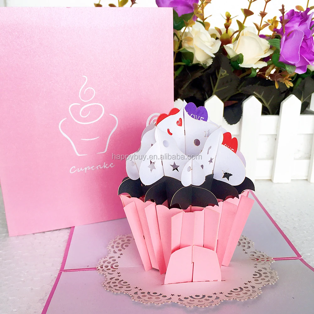 Couleur Rose 3d Cupcake Pop Up Carte De Voeux D Anniversaire Buy Cartes De Joyeux Anniversaire Carte De Voeux A La Main Joyeux Anniversaire Cartes Pop Up Fee Product On Alibaba Com