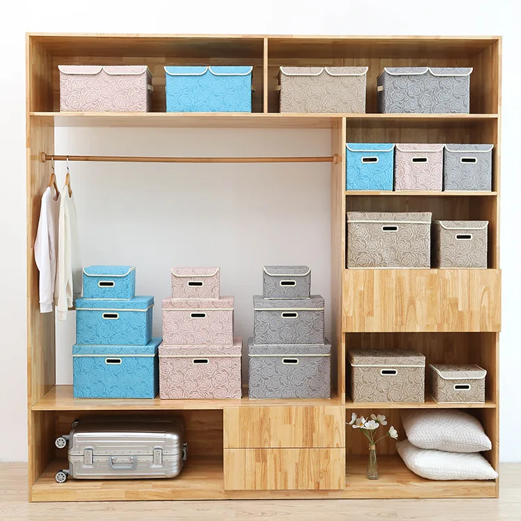 High Quality Non Woven Fabric Foldable Clothing Storage Box for Heavy-duty Organization with Folding Lid