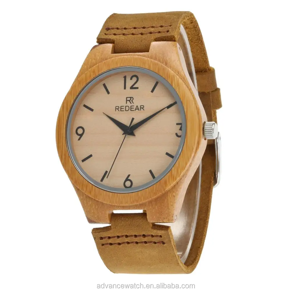 

Simple Men Wood Watches, Classical Bamboo Wooden Watch High Quality Vintage Style Men Dress Watch Leather