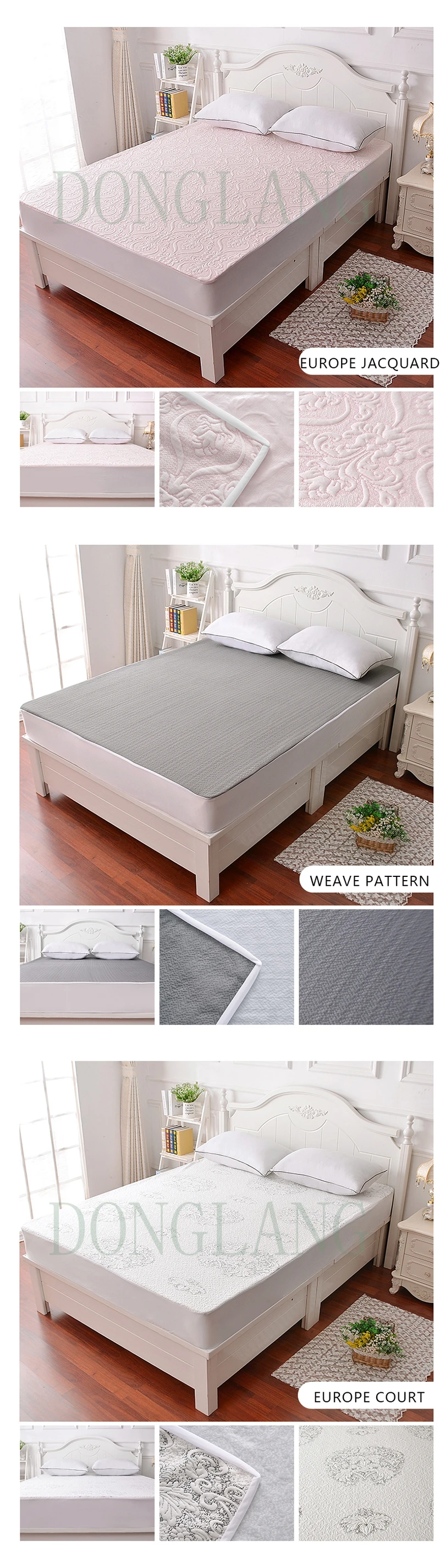 Qulity Queen Size Bed Bug Proof Air Layer Quilted Waterproof Mattress