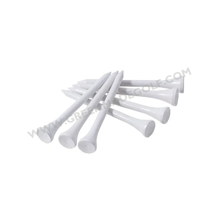 

White color wooden golf tee, bulk packing plain no logo 2-3/4" size, White, blue,red, 25 stand colors