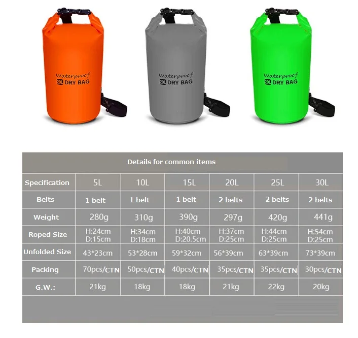 500D Tarpaulin Heavey-Duty PVC Water Proof Dry Bag