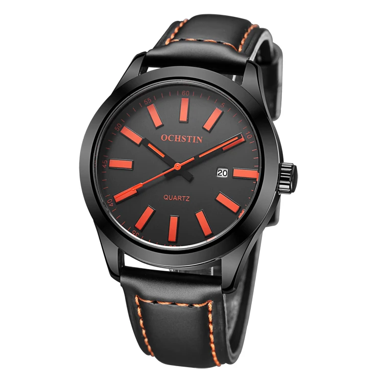 

OCHSTIN GQ048A Top Brand New Watches Men Luxury Leather Strap Date Wristwatches Men's Quartz Sports Watches Relogio masculino