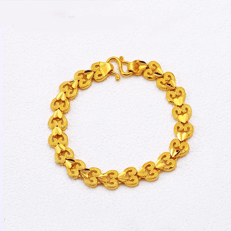 

xuping jewels dubai 24k gold filled heart shape bracelet for women