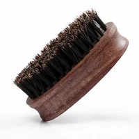 

2020 New style black gold sandalwood wooden oval shape handle beard brush for men