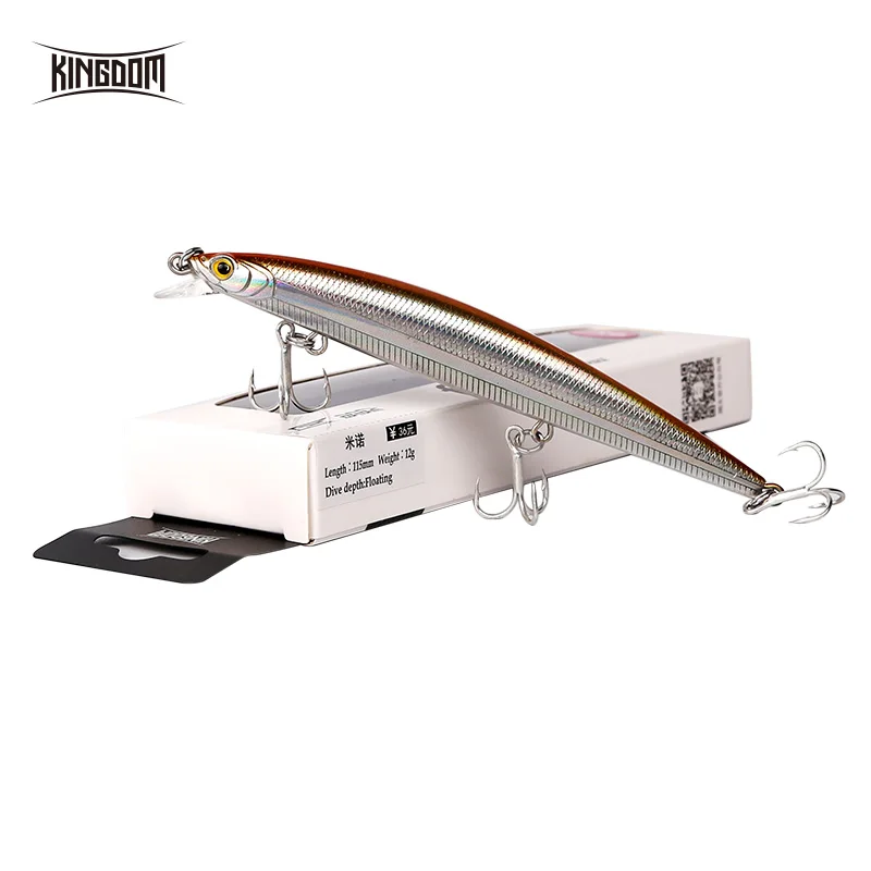 

KINGDOM Model 6502 Floating Minnow Bait 115mm/12g Hard Minnow Artificial Bait Fishing Hard Lures, 6 colors available