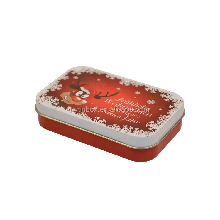 Hinged Lid Chewing Gum Tin Boxes Mint Tin Case Tablets Box 95x60x24 Mm