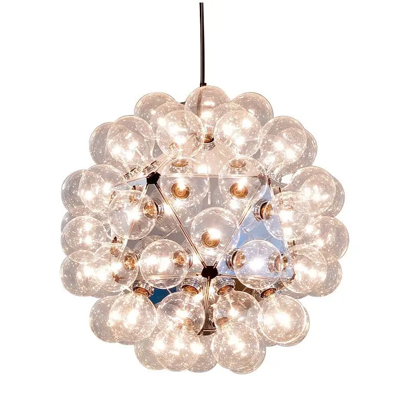 Modern Glass Bubble Dandelion Pendant Light 60 Leds Transparent Chandelier Ceiling Lamp For Parlor study Bar Hotel Home Lighting