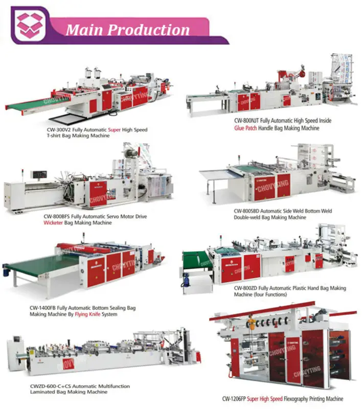 [CHOVYTING]fully automatic plastic carry bag making machine