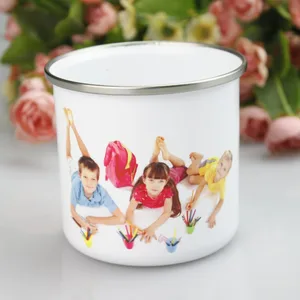 Image of Latest Coated Printable Sublimation Blank Personalised Enamel Metal Camping Mugs
