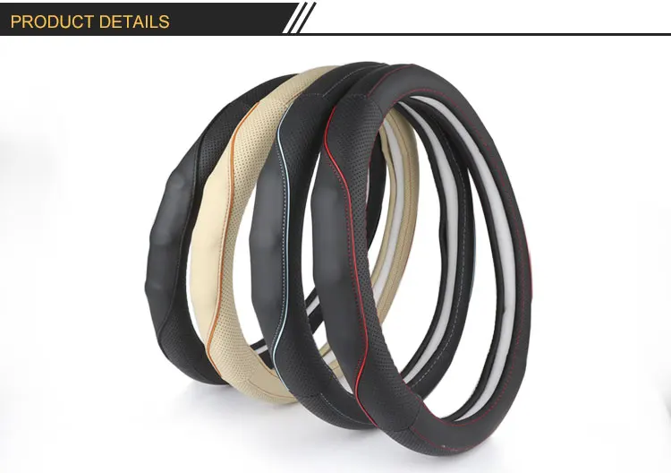 Universal 17 Inch Car Accessories Genuine Leather Steering Wheel Cover