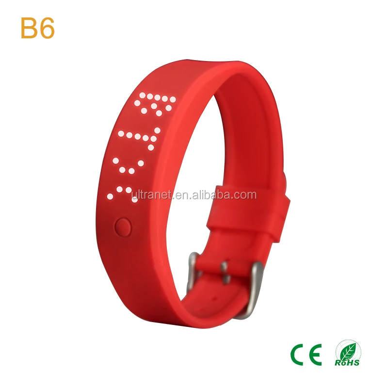 

SMS/facebook/whatsapp reminder watch bluetooth incoming call vibrate alert bracelet, Black;purple;red;gray;turquoise