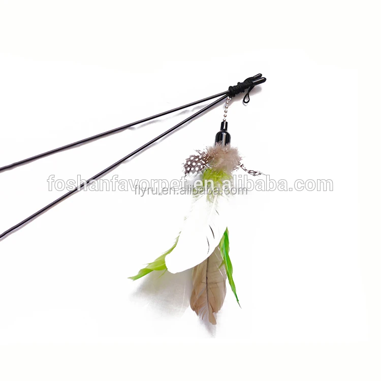 
New Natural Interactive Feather Cat Teaser Replaced feather Toy 