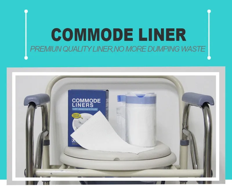 White Potty Liner Commode Liners Disposable Plastic Commode Liner With Absorbent Pad Buy