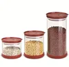 1800ML High Borosilicate Glass Beans & Cereal FOOD Storage Container Set