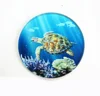 Beauty marine animal design round glass cup coaster