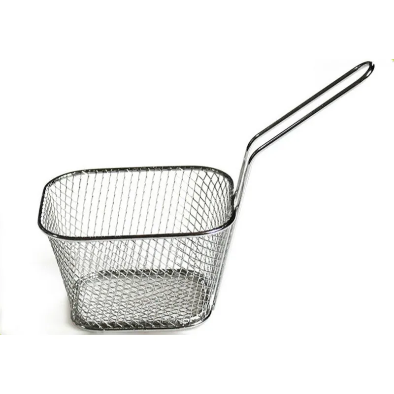 

1Pcs Portable French Fries Basket Stainless Steel Cooking Fry Baskets DIY Household Kitchen Chef Basket Colander Tools, Silver