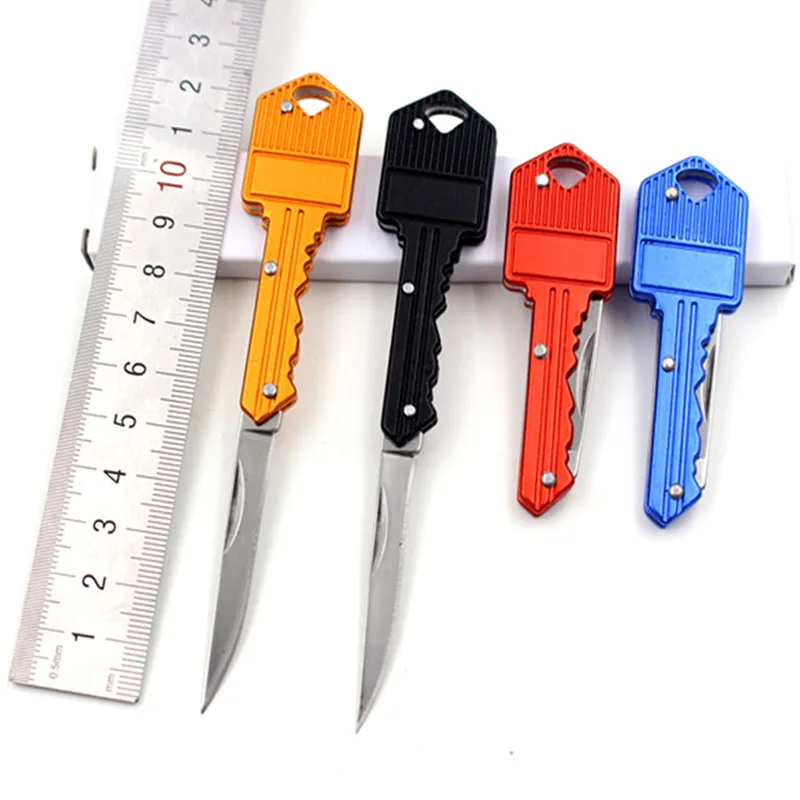

Mini Portable Key Multi Folding Stainless Steel Survival Camping Knife, Black;red