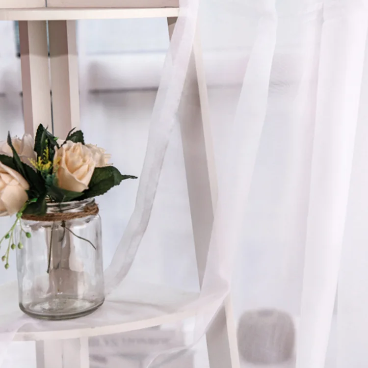 New style solid color polyester scarf window curtain for decoration