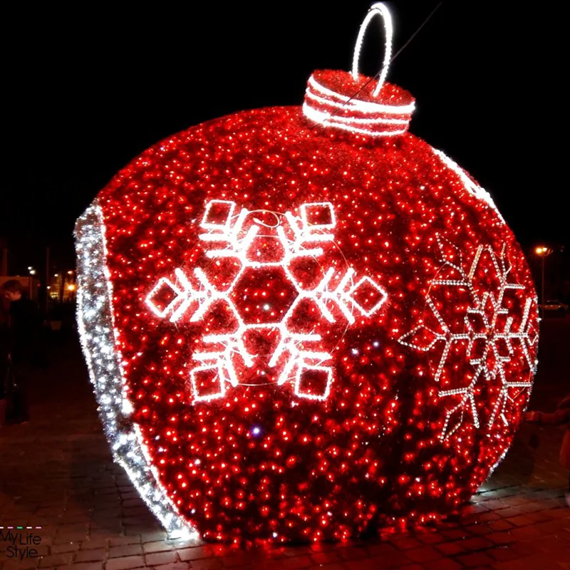 outdoor led large walk through ornaments baubles for shopping mall led christmas ornaments