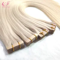 

9A grade virgin cuticle aligned hair tape in human hair extensions