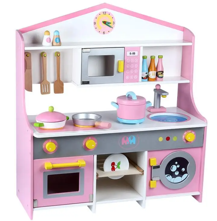 
CE Certified Fashion Eco friendly Non Toxic Hot Style Educational Pretend Play Toy Kids Wooden Kitchen Toy 