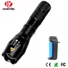 A100 Portable Ultra Bright Handheld LED Flashlight Unit Powered Tactical Flashlight with 18650 Battery and Charger