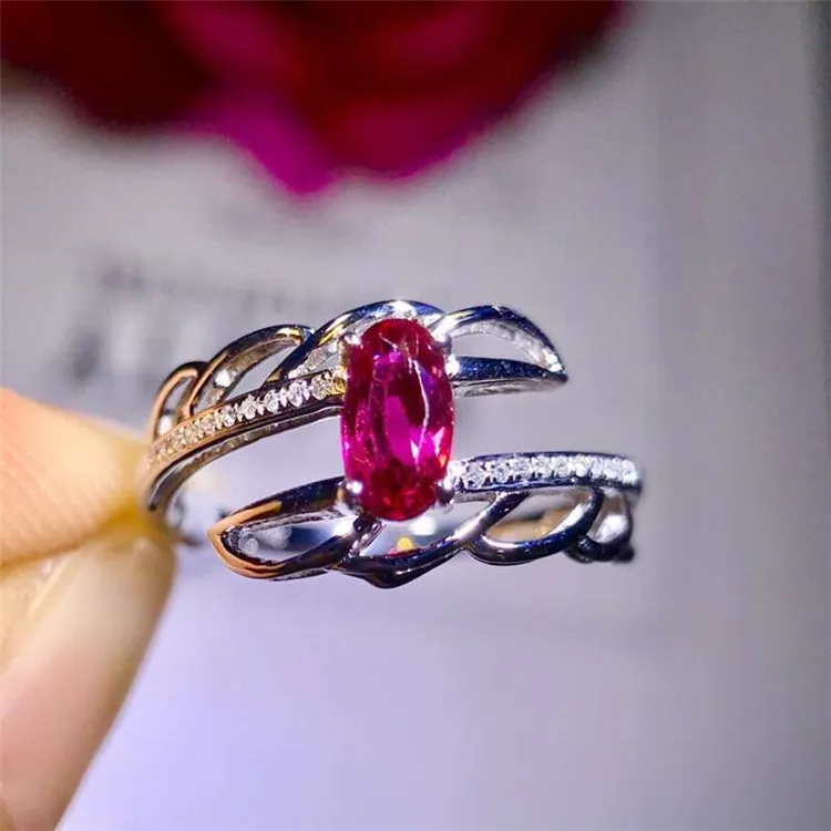 

hot sale beautiful precious diamond gemstone jewelry 18k gold 0.6ct natural unheated red ruby ring for women