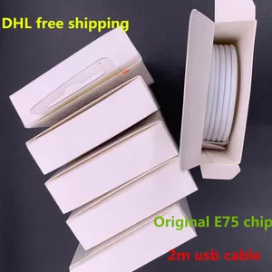 2019 Wholesale Original oem Foxconn E75 Chip 2m 6ft usb Charger Cable Fast Charging Data Cable for iphone 7 8 X Free Shipping