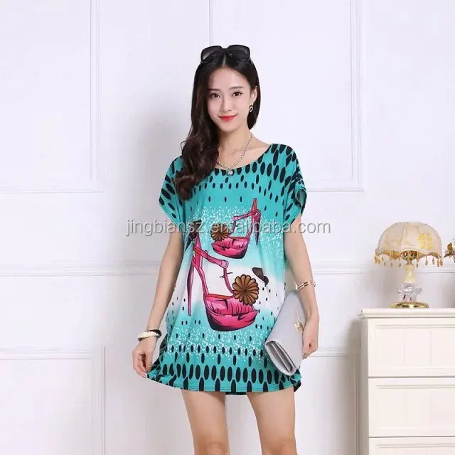 

Free shipping latest printed plus size loose women blouse OCW3000