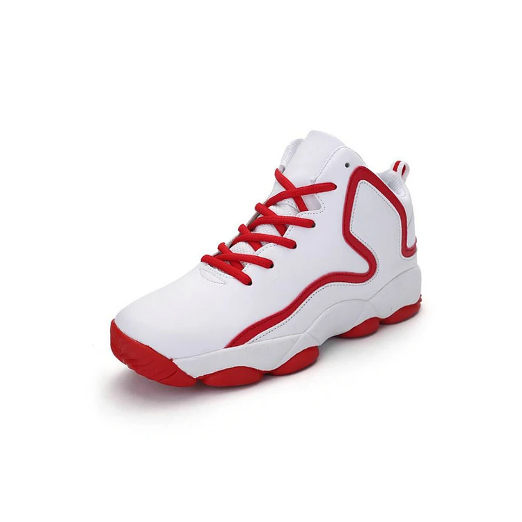 

Good quality fashion breathable mens brand basketball shoes, White / red/ black