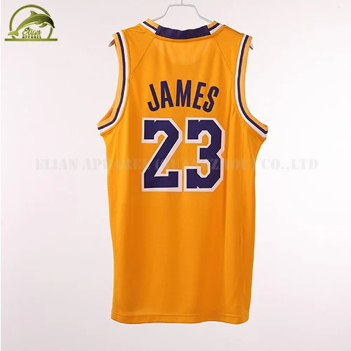 

Custom Logo Tackle Twill Laker 23 James Jersey Basketball Jersey, Yellow