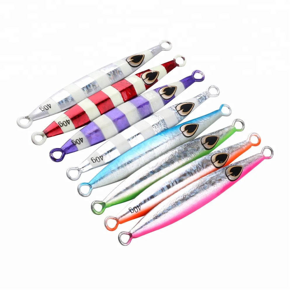 

Artificial New seawater hard bait Colorful metal blade lure 11cm 40g lead jig fishing lures peche, 8 available colors to choose