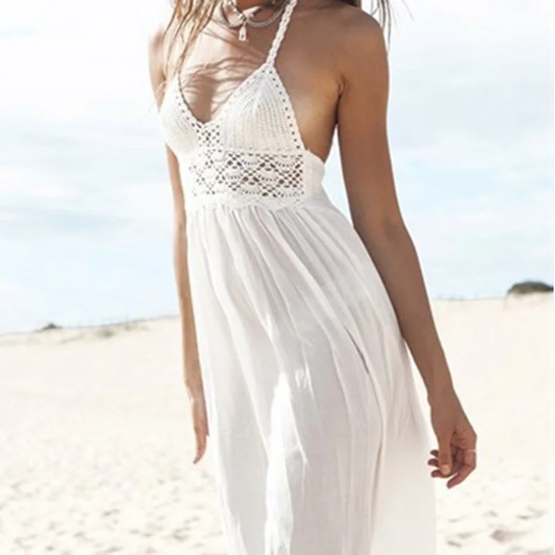 long lace beach dress