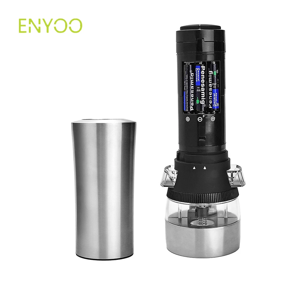 
Senmi Automatic Kitchen Portable 2 in 1 Electric Salt and Pepper Grinder, Salt and Pepper Mill 